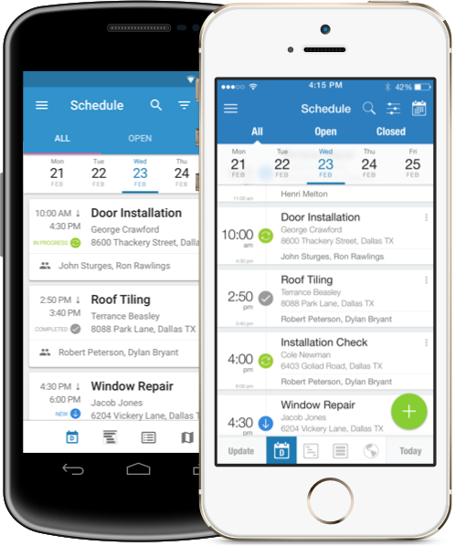 Service business iphone android job scheduling software