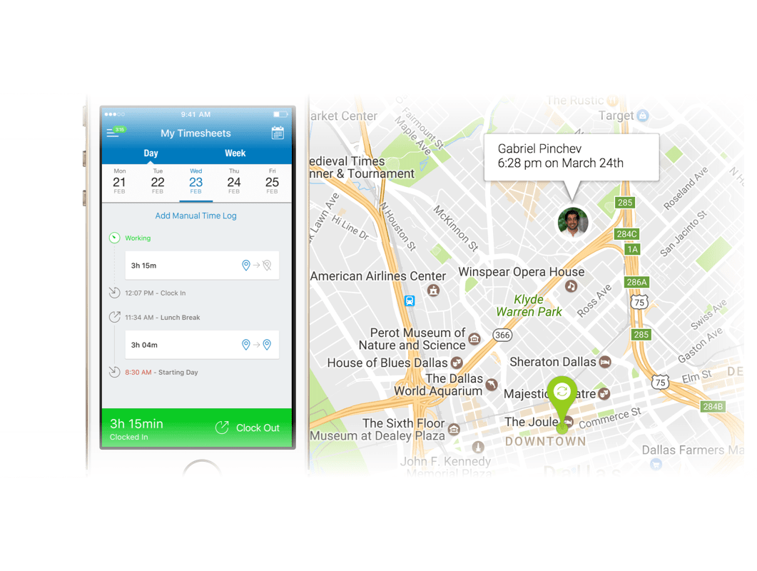 time tracking and location tracking